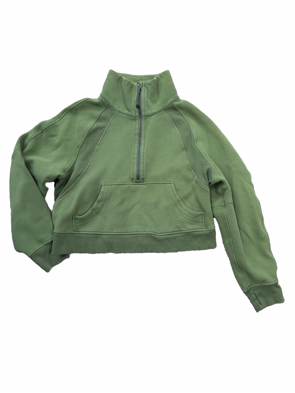 Lululemon Size M/L Scuba Oversized Funnel Neck Half Zip Pullover Green Foliage